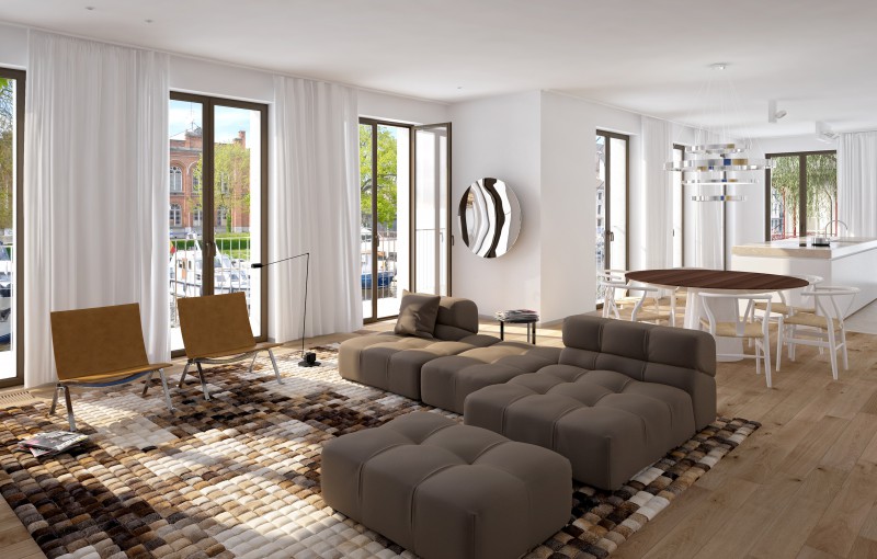 woonkamer appartement Leiekouter