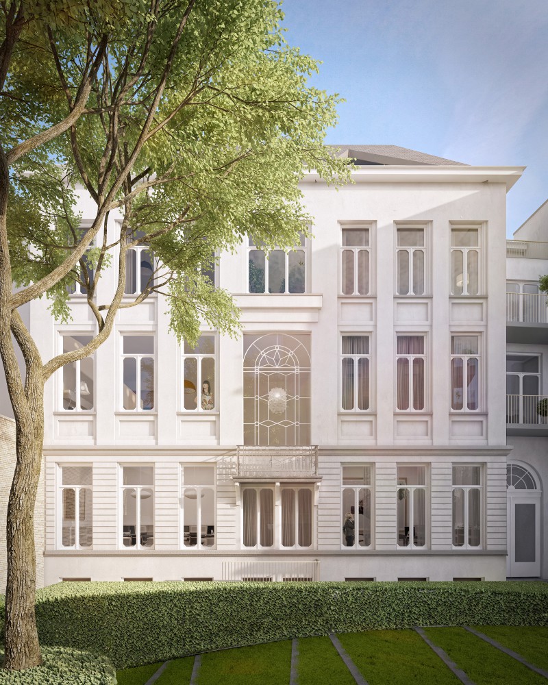 Visualisatie exterieur renovatie Leiekouter